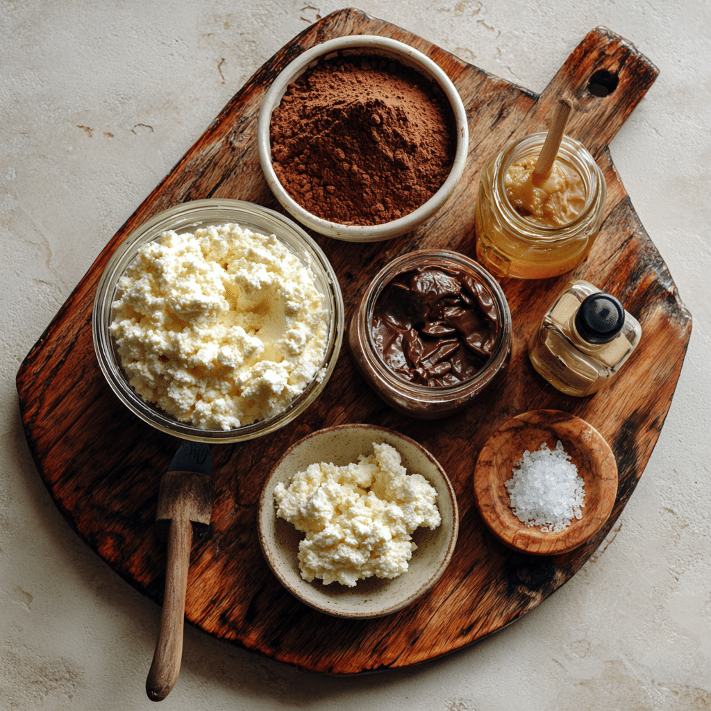 Ingredients for Chocolate Cottage Cheese Ice Cream